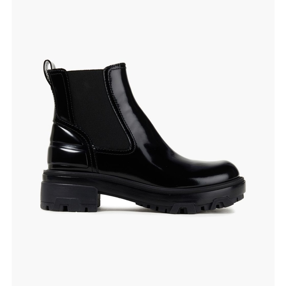 Rag & Bone Shaye Chelsea Boots in patent black leather Sz 37.5